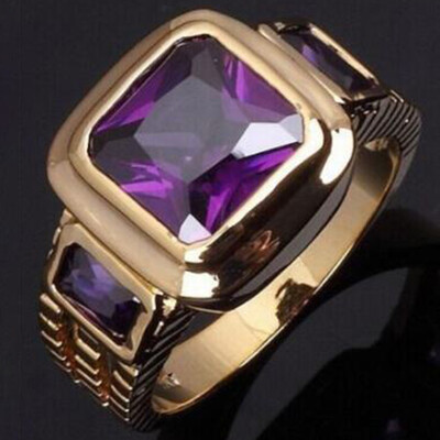 

Fashion Square Geometric Crystal Gemstone Ring