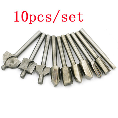 

〖Follure〗10pcs Woodworking HSS Router Bits Rotary File Burrs Milling Slotting Cutter Set