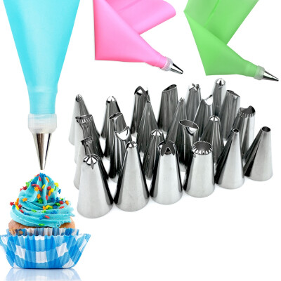 

26pcsset Qualified Cake Decorating Stainless steel Icing Piping Nozzles Pastry Tips Set Kitchen Accessories