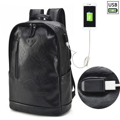 

Korean version of leisure shoulder bag mens fashion backpack PU bag for middle school students