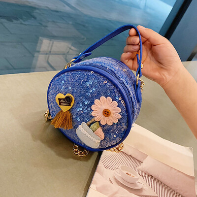 

Tailored Fashion Girl Shoulder Bag Cute Flower Sequin Chain Messenger Bag Mini Coin Purse