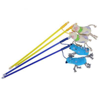 

Greensen 4pcs Cute Funny Cat Stick Kitten Charmer Wand Cat Teaser Pet Play Interactive Toys