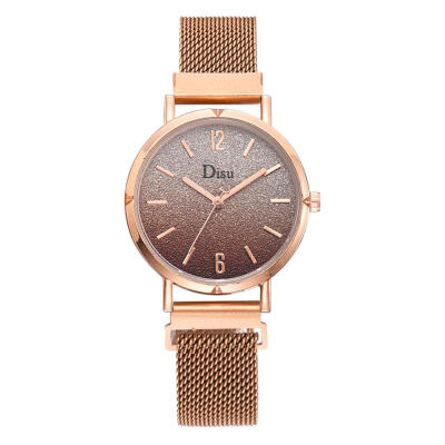 

Top Brand Women Watches Digital Scale Disc Ladies Quartz Wristwatch Mesh Magnetic Buckle Strap Clock Dress Zegarki Damskie