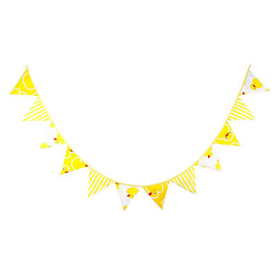 

12 Flags 32m Yellow Duck Cotton Party Wedding Pennant Bunting Banner Decor