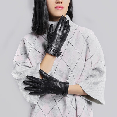 

Scarecrow MEXICAN gloves ladies winter plus velvet thickening touch screen warm riding driving repair hand points gloves black black M