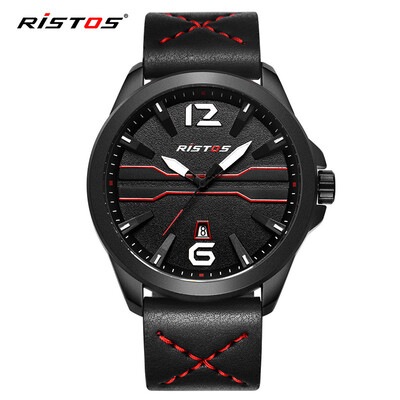 

RISTOS calendar watch mens leather waterproof sports quartz non-mechanical mens watch 9356