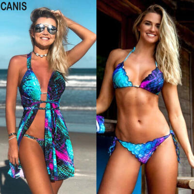 

3PCS Sexy Women Swimsuit Beachwear Swimwear Push-up Monokini Bikini Bathing
