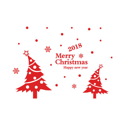 

〖Follure〗Happy New Year 2018 Merry Christmas Wall Sticker Home Shop Windows Decals Decor