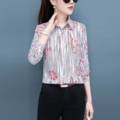 

Womens Button Down Tops Casual Long Sleeve Plus Size Office Work Lapel Blouse