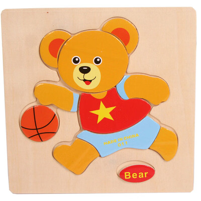 

Gotoamei Wooden Bear Puzzle Educational Developmental Baby Kids Training Toy