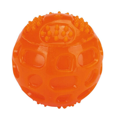 

Pet Dog Toys Molar Bite-resistant Ball Dog Toy Interactive Rubber Chew Toys Squeak Training Durable Playing Balls For Dogs