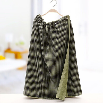 

Plaid Women Cotton Bath Towel Super Absorbent Bath Gown Bath Robe Bathrobe Body Spa Bath Wrap Towel