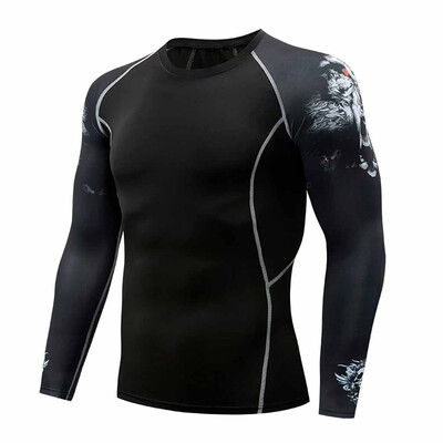 

Toponeto Fashion Mens Long Sleeve Yoga Fitness Print Casual T-Shirt Sport Top Blouse
