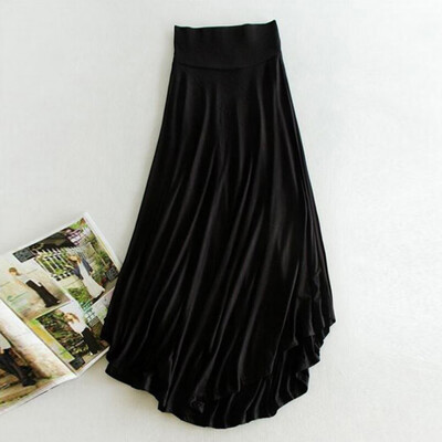

Women New Fashion Casual Summer Solid Color Loose Long Skirt