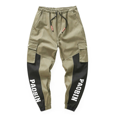 

Tailored Mens Summer Fashion Letter Causal Pocket Splice Slim Fit Long Pants Trousers