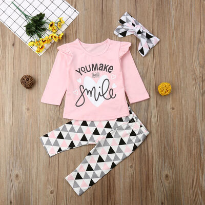 

Infant Newborn Baby Girl Long Sleeve T Shirt Tops Leggings Outfit Set Clothes