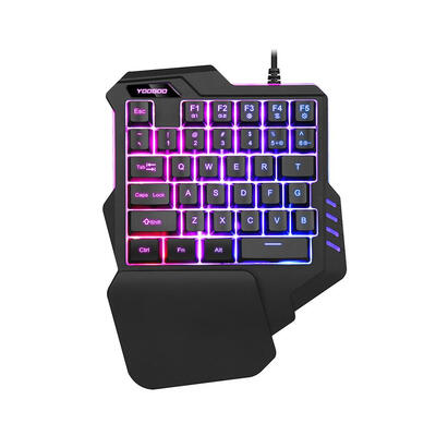 

G92 One-Handed Wired RGB Backlight Metal Back Cover Gaming Keyboard for PC