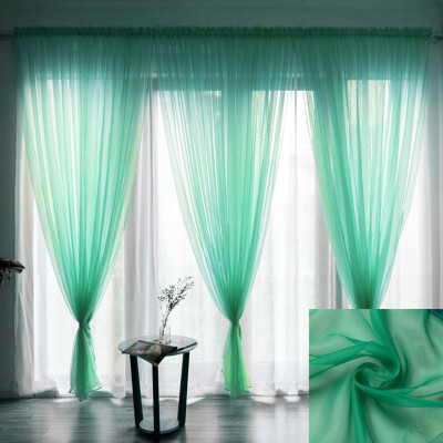 

Gobestart Leaves Sheer Curtain Tulle Window Treatment Voile Drape Valance 1 Panel Fabric