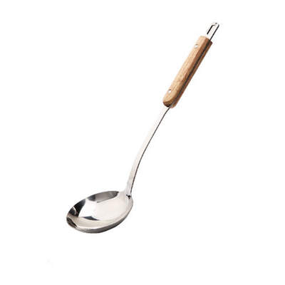 

Large Spoon Stainless Steel Wooden Handle Insulation Safety Household Kitchen Utensils Insulation Thickening Design