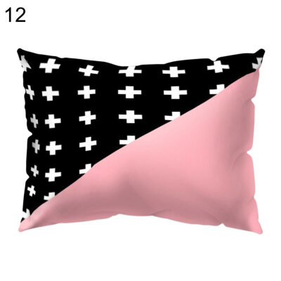 

Color Block Geometric Pattern Pillow Cover Cushion Case Home Sofa Hotel Decor