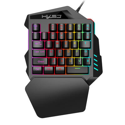 

HXSJ V100 Wired Gaming Keyboard Backlight 35 Keys One-handed Keyboard Black