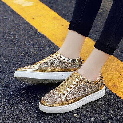 

Summer 2019 new high-heeled womens shoes gold rivet shoes fashion silver sequined shoes fashion lovers shoes women
