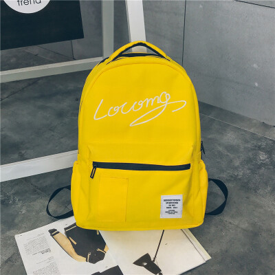 

Backpack Male Letter Canvas Backpack University High School Students Backpack Tide Street Photograph Hong Kong Wind Travel Bag