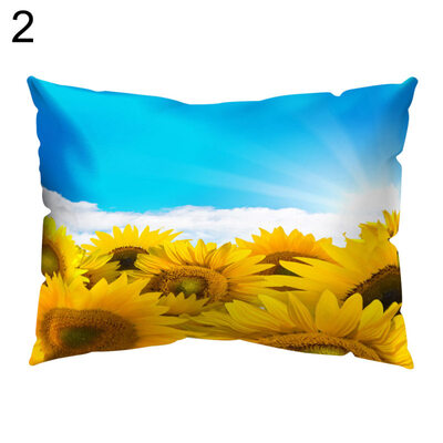 

Sunflower Printed Rectangle Throw Pillow Case Sofa Bed Cushion Cover Home Decor