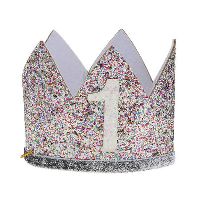 

Baby Infant Shining Gold Stamping Crown One Headband Kids Party Hairband