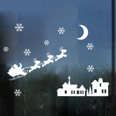 

Gobestart Christmas Snowman Snowflake Decoration Decal Window Stickers Home Decor
