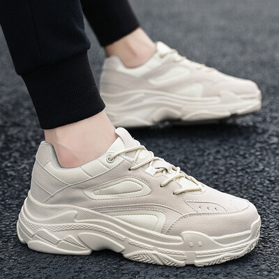 

Old shoes tide male breathable hip hop sports shoes Hong Kong style thick floor shoes mens white shoes