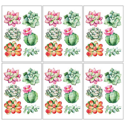 

6pcs PVC Mori Ins Leaf Wall Stickers Home Background Sofa Wall Art Decor