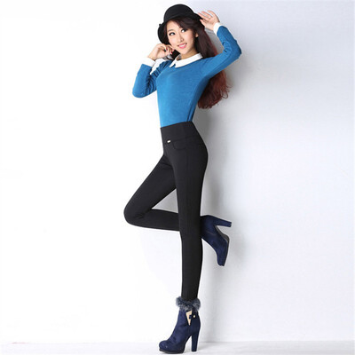 

Golden fleece extra-thick pencil pants 2018 winter Korea version high-waisted fashionable plus-size pants casual leggings