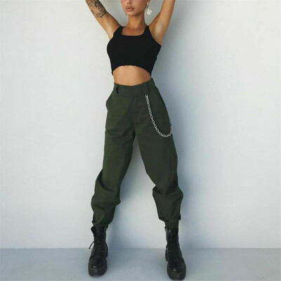 

Womens High Waist Casual Drawstring Elastic Long Pants Ladies Pencil Trousers