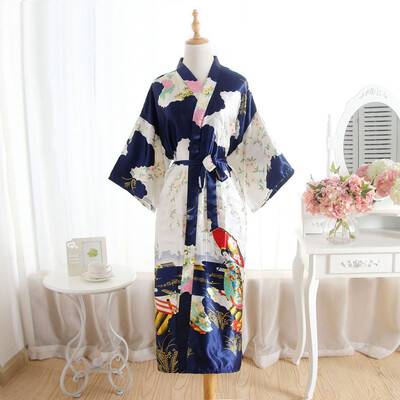 

Womens Floral Satin Bathrobe Robes Bridal Wedding Bridesmaid Gown Kimono Robe