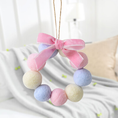 

Siaonvr Wool Mini Wool Ball String Christmas Wreath Ornament