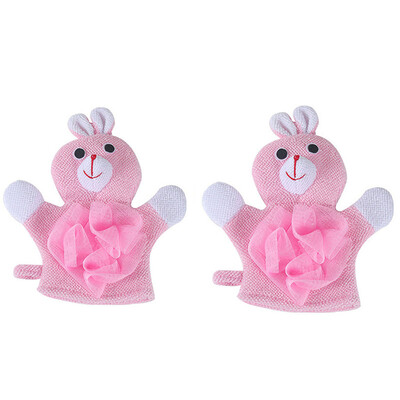

Gobestart 1 Pair Compound Cotton Children Bath Rub Gloves Shower Body Wash Puff Mesh