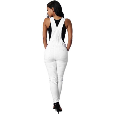 

Women Denim Dungarees Overalls Adjustable Buttoned Pockets Jumpsuits Skinny Pants Pencil Jeans Trousers Tights