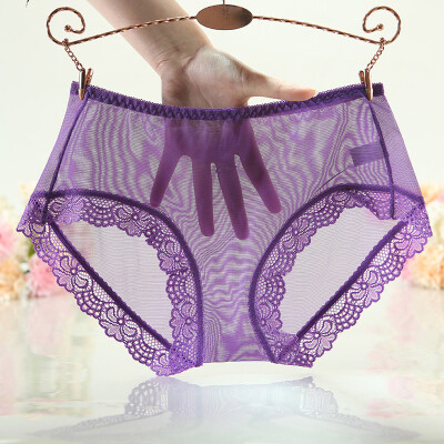 

Women Sexy Underpants Briefs Ultra-thin Mesh Lace Transparent Seamless Knickers