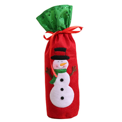 

Style Christmas Decoration Santa Claus Snowman Wine Bottle Cover Bag Christmas Dinner Xmas Table Decor Gift