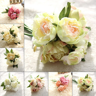 

Artificial Bouquet Fake Peony Flowers Plants 7 Colors Wedding Room Decoration