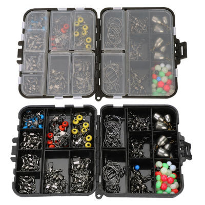 

Greensen 160pcs Fishing Accessories Kit Jig Hooks Swivel Bead with Tackle Box Kit