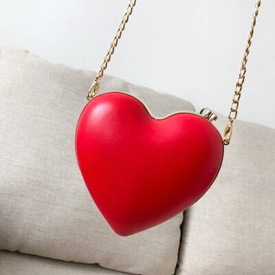 

Women Heart Shaped Shoulder Bag Chain Crossbody Bags Ladies Purse Day Clutches Evening Bag For Party Wedding T3G