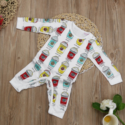 

Kids Baby Boys Girls Long Sleeve Print Romper Jumpsuit Bodysuit Clothes Outfits