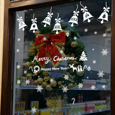 

Tailored Merry Christmas Bell Snowflake Art Wall Sticker Window Wall Sticker Home Decor