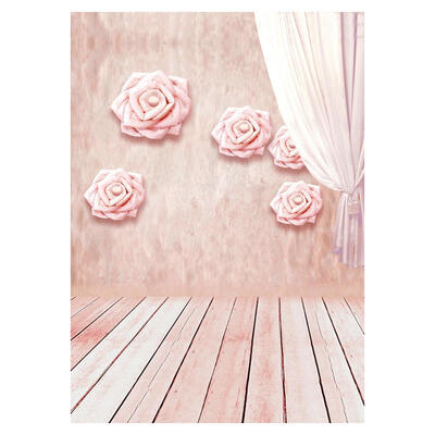 

Pink Flower Photography Background Cloth Studio Wall Wedding Decor Backdrop