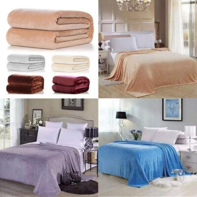 

AU Super Soft Warm Solid Warm Micro Plush Fleece Blanket Throw Rug Sofa Bedding