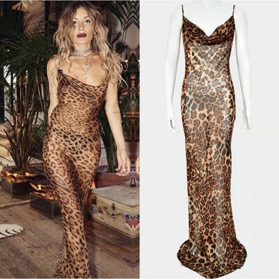 

night dress for women sexy Leopard Nightclub Party Dress