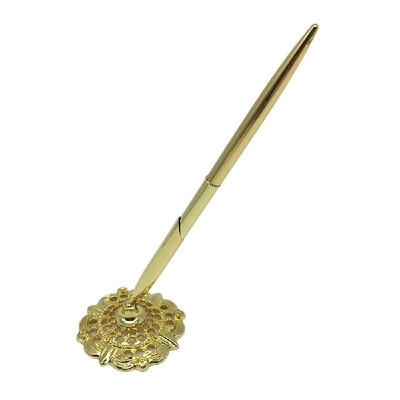 

Wedding Signing Pen with Hollow Gold Plated Metal Pen Holder Party Pen Set Wedding Bridal Engagement Decoration Supplies