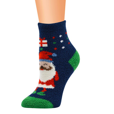

Christmas Pattern Coral Fleece Xmas Thicken Warm Fluffy Winter Floor Socks